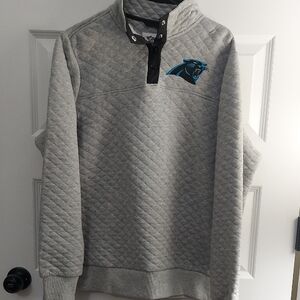 Women's NFL Carolina Panthers 1/4 Snap Quilted Pullover Size XL